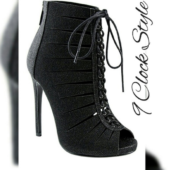 Last 8 💖SPARKLING Bootie Open toe Heels💖 - Picture 6 of 6